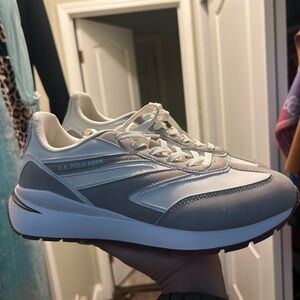 U.S. Polo Assn. Women's White and Gray Sneakers